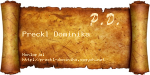 Preckl Dominika névjegykártya